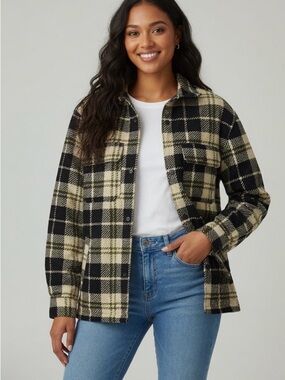Warm black and white checkered Coat